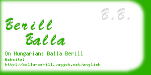 berill balla business card
